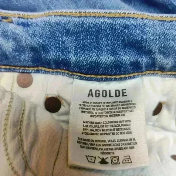 𝅺AGOLDE Sophie Mid Rise Ankle Saltwater Raw Hem Skinny Jeans size 29 - Picture 8 of 9